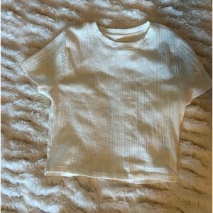 Aerie white cropped ribbed top with open back - size small